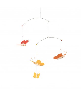 Mobile-papillons rouge - orange - jaune