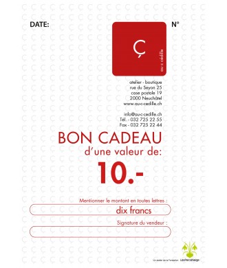 Bon cadeau 10.-