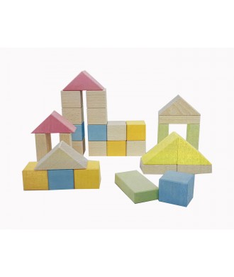 Cubes en bois pastel