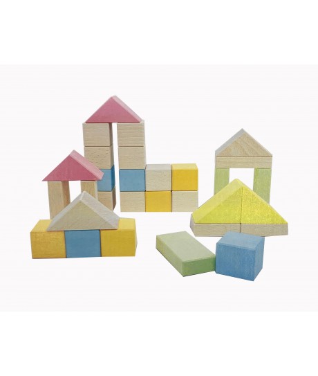 Cubes en bois pastel