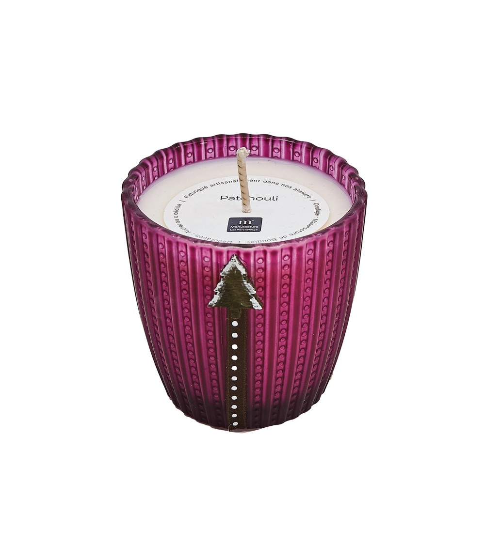 bougie pot verre isra bordeaux mat patchouli