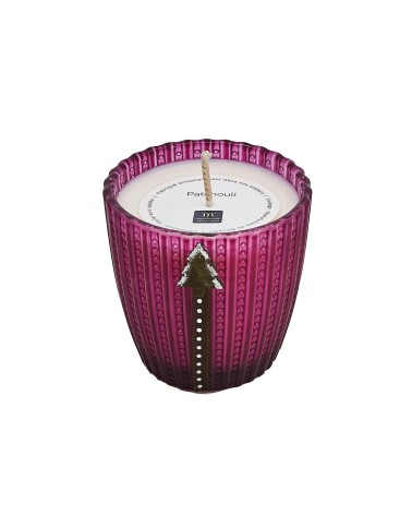 bougie pot verre isra bordeaux mat patchouli