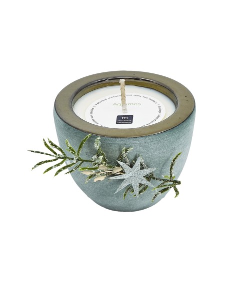 bougie pot discret vert bronze agrumes