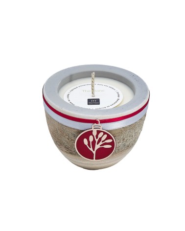 bougie pot grevel gris-clair thé blanc