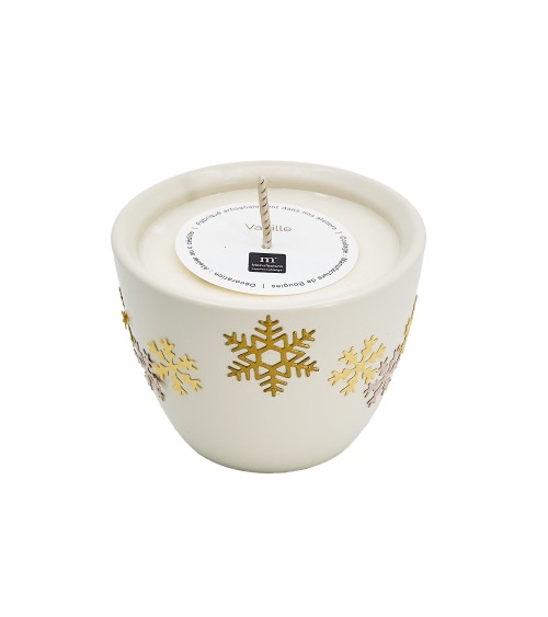 bougie pot céramique beige vanille