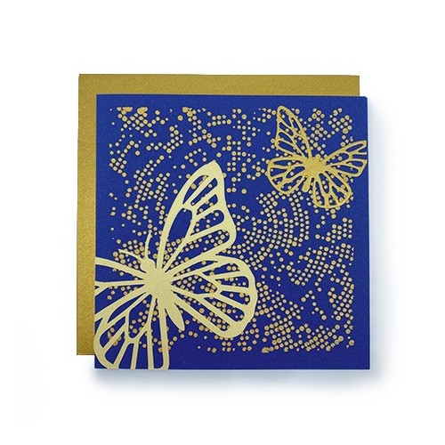 Carte papillons dorés