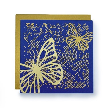 Carte papillons dorés