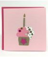 Carte cupcake rose anniversaire
