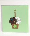 Carte cupcake vert anniversaire