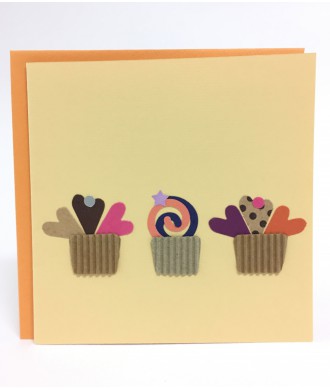 Carte petits cupcake saumon