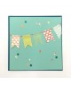 Carte anniversaire fanions (turquoise)