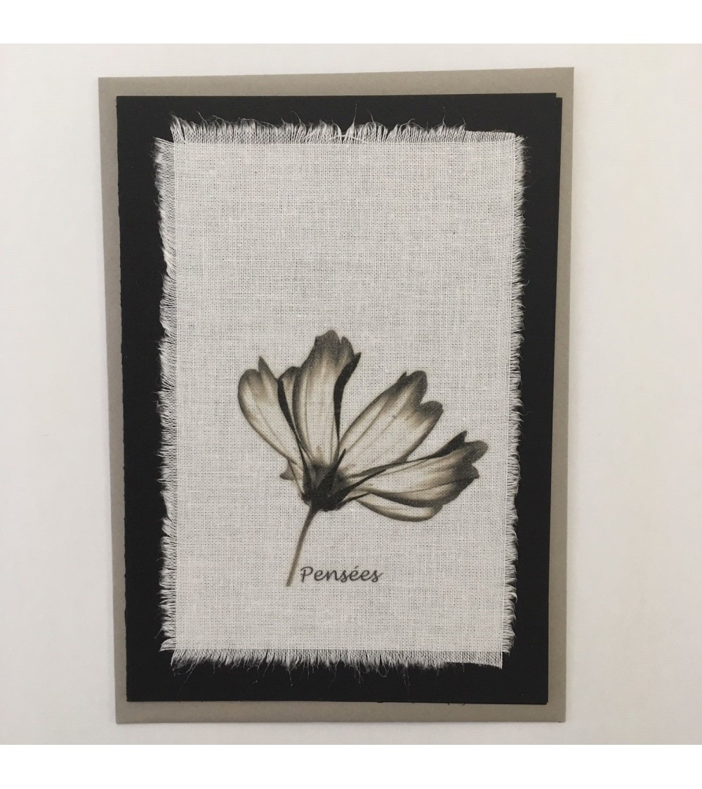 Carte deuil transfert sur tissu