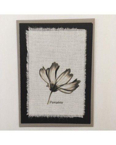 Carte deuil transfert sur tissu