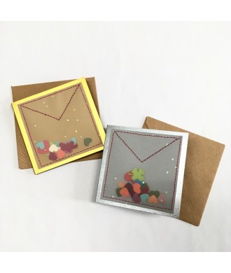 Mini-carte confettis cœurs