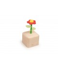 Boîte à musique fleur jaune-rouge