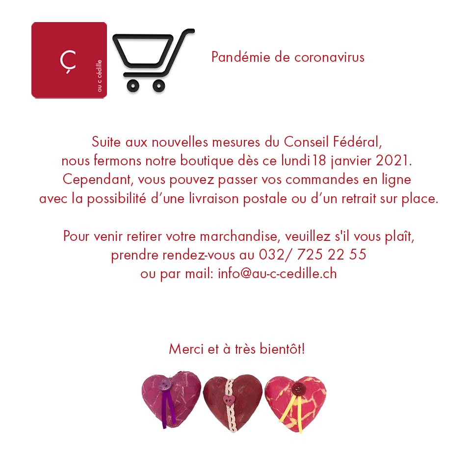 FERMETURE DE LA BOUTIQUE