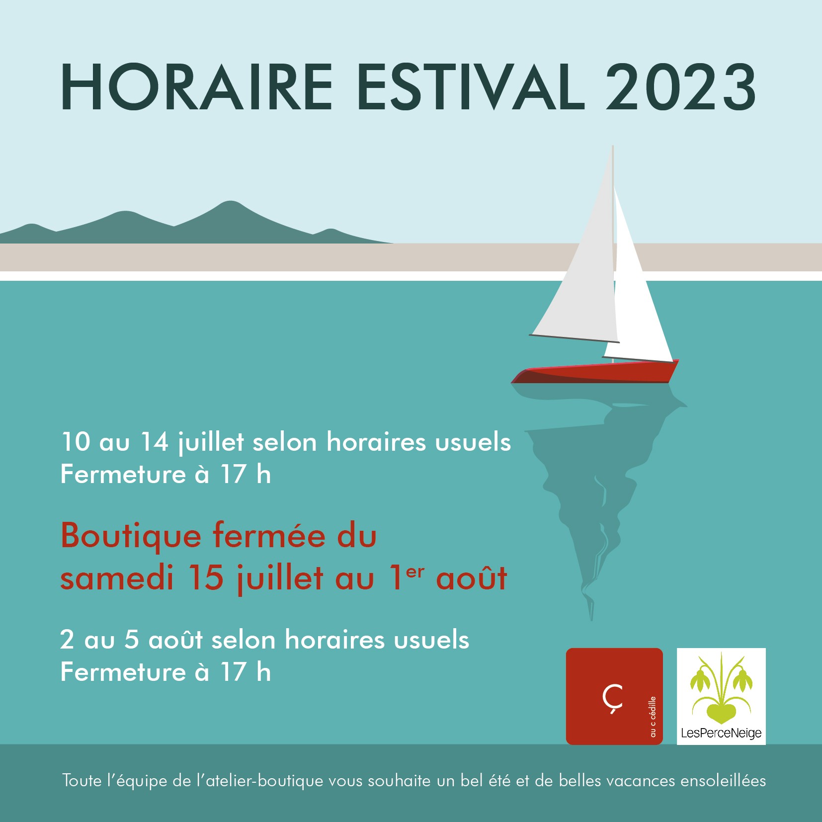 HORAIRE ESTIVAL