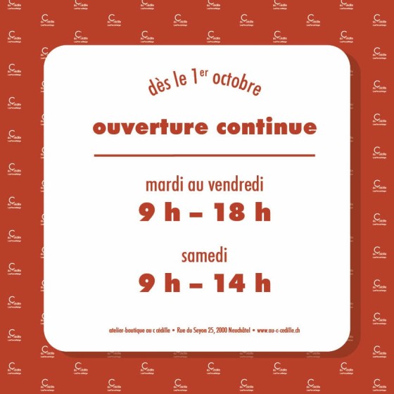 Nouveaux horaires dès le 1er octobre